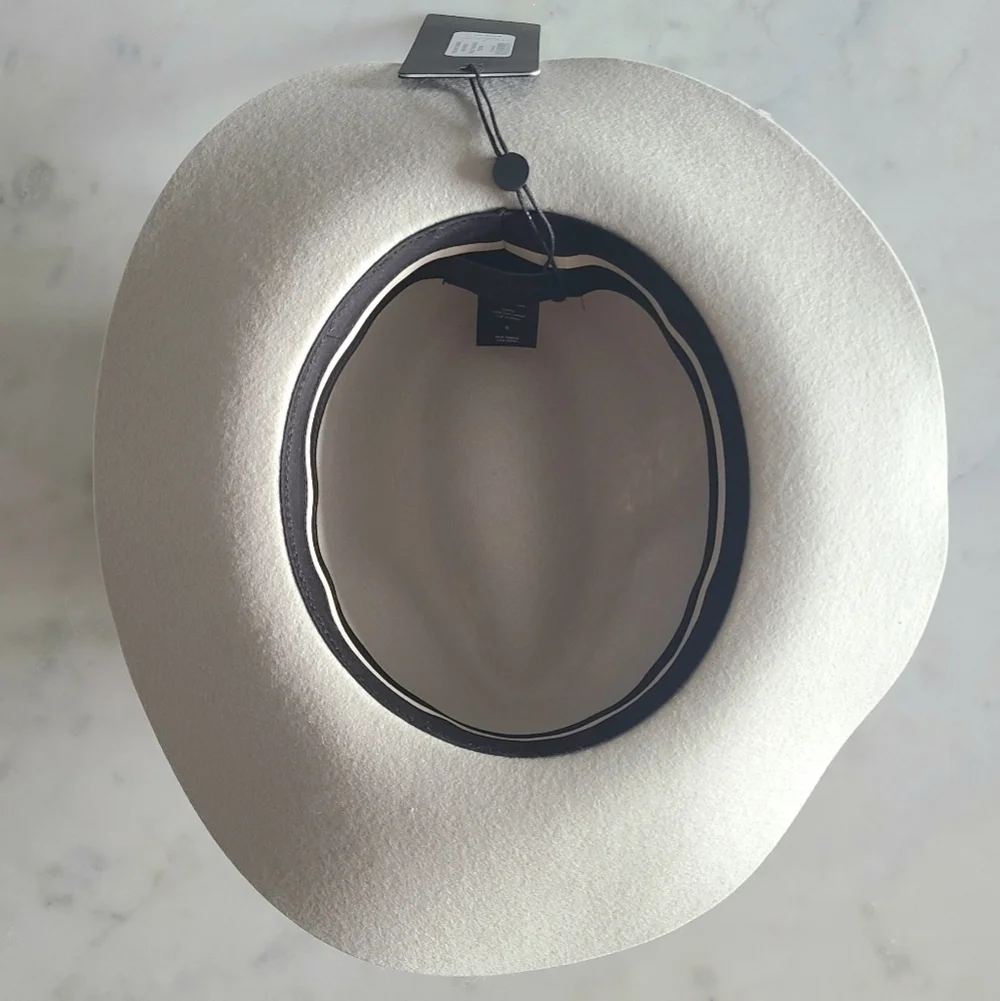 rag & bone Finley Wool Fedora, Size Small, Parchment, NWT